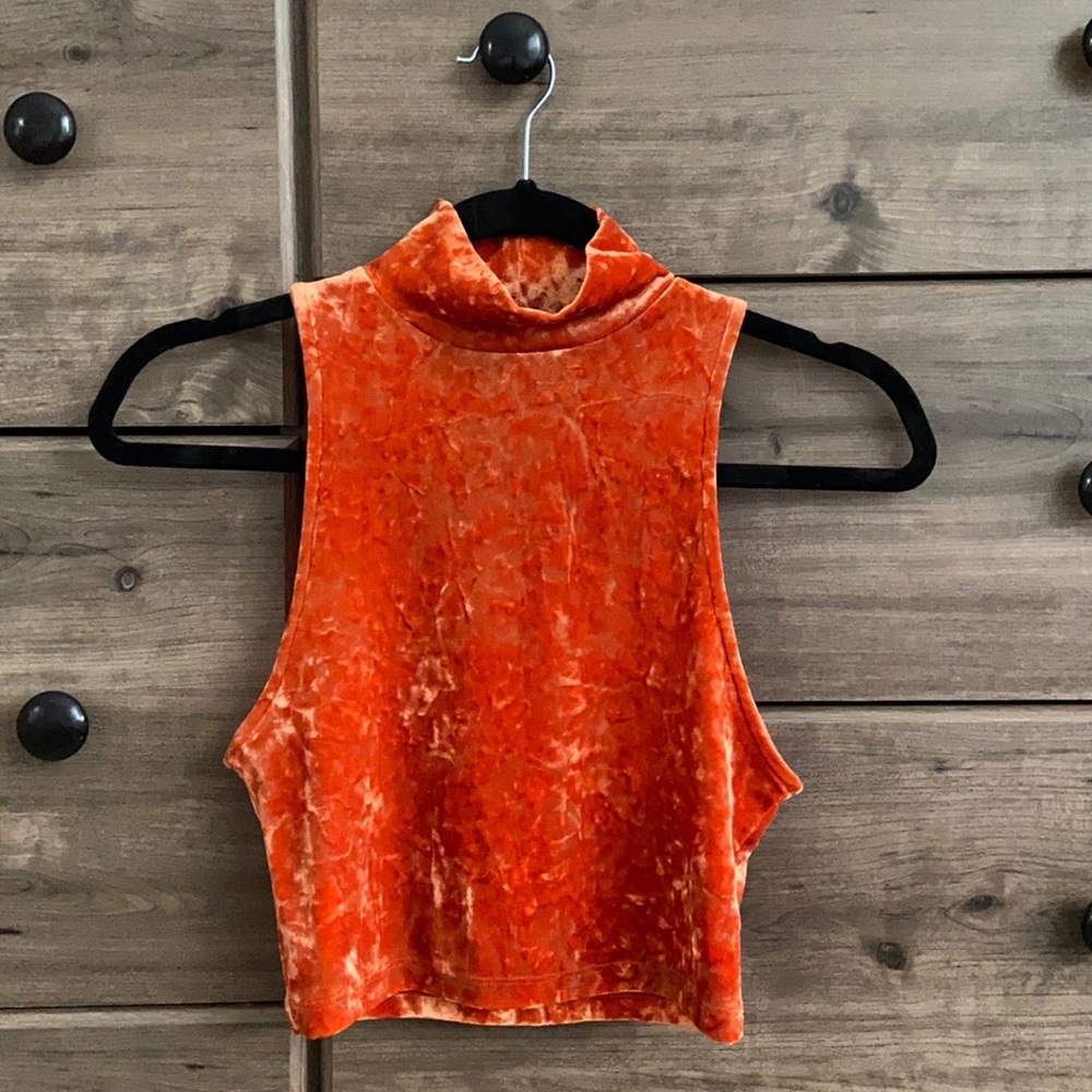 Silence + noise orange suede tank